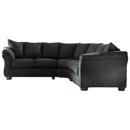 Contemporary Sectional Sofa with Sweeping Pillow Arms